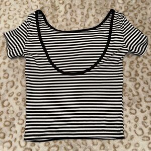Striped Black and White Women's Tee